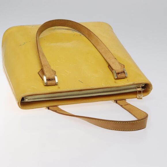 LOUIS VUITTON Monogram Vernis Houston Hand Bag Lime Yellow M91055 - Picture 6 of 13